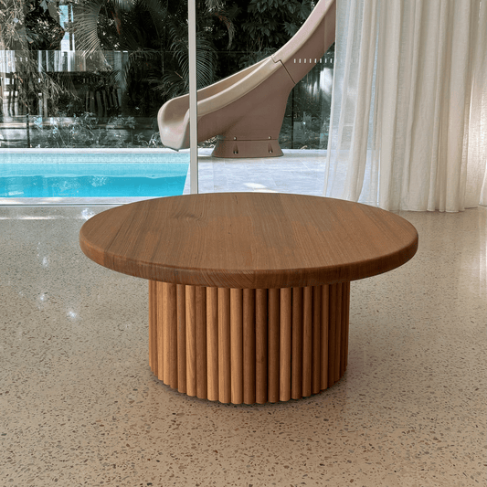 tasmanian oak round coffee table