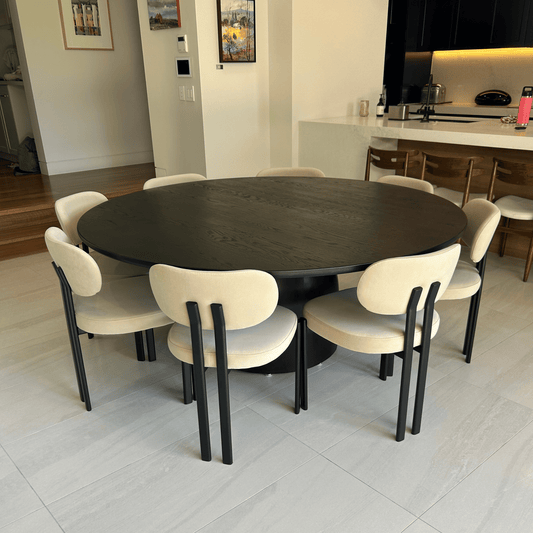 black japan bullet dining table