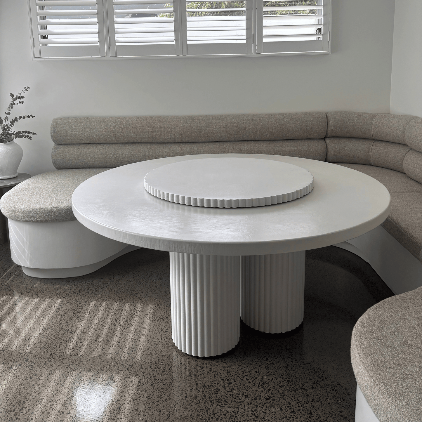 peregian dining table with built-in bench seating
