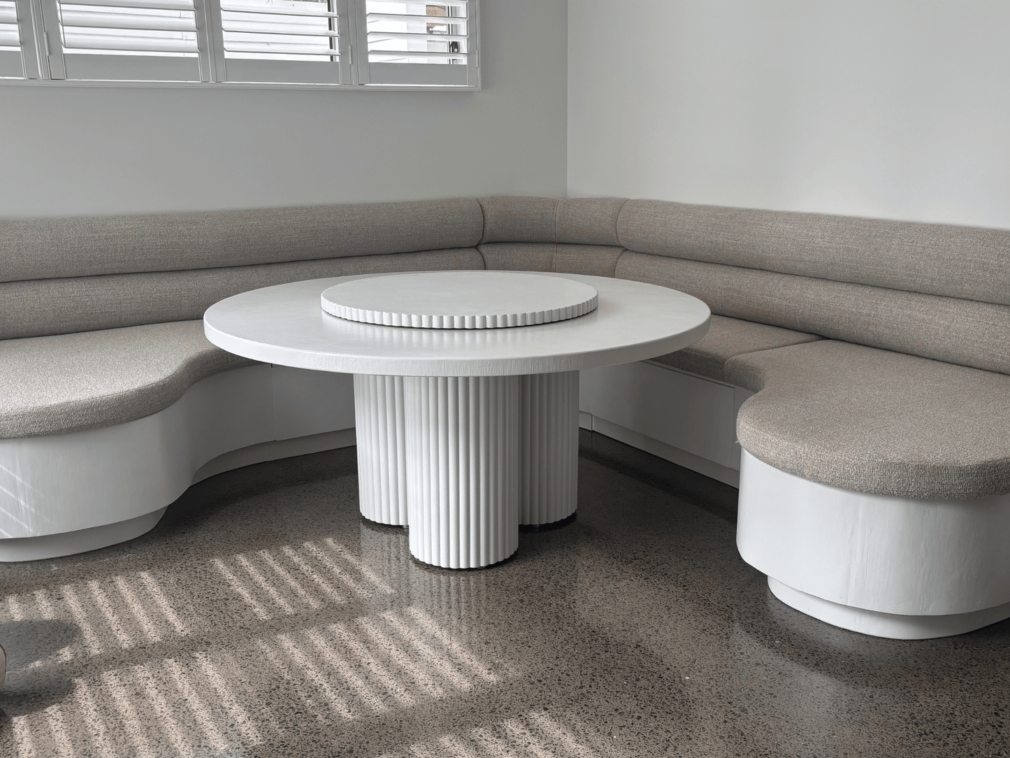 built-in breakfast booth with Peregian dining table