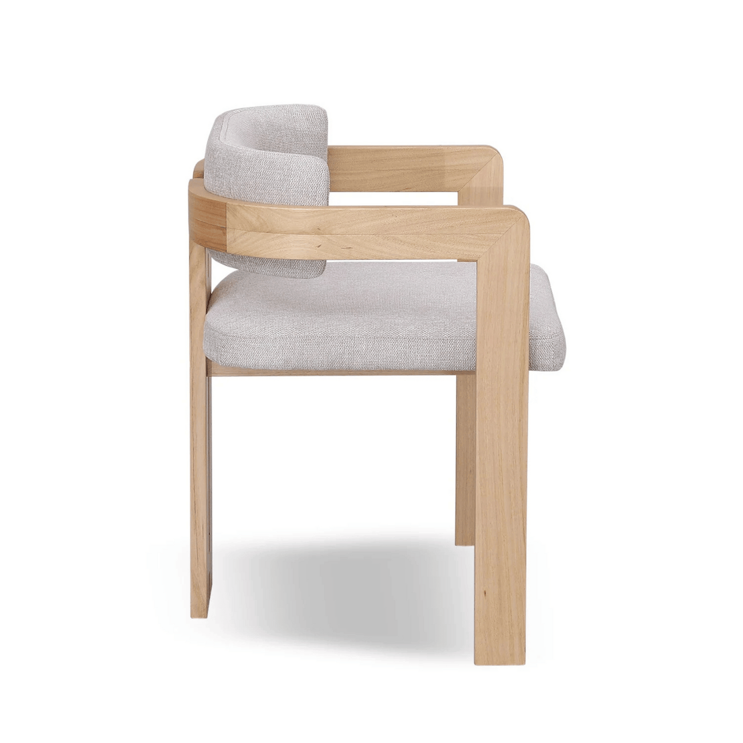 brighton oak dining chair with grey upholstery