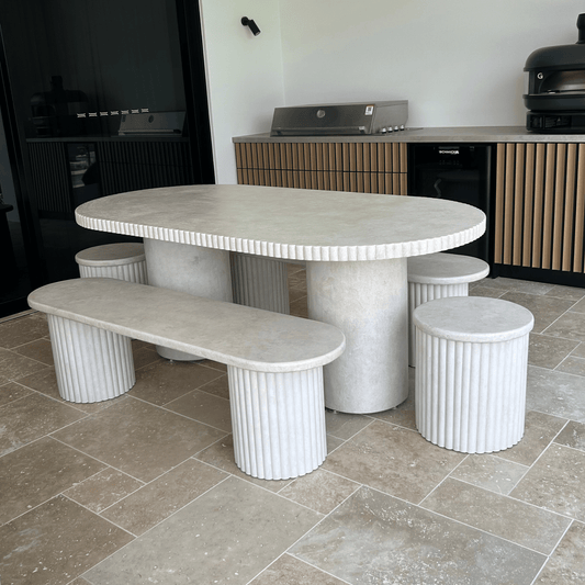 enzo pillar dining set with pillar legs