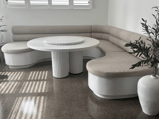 built-in breakfast booth with Peregian dining table