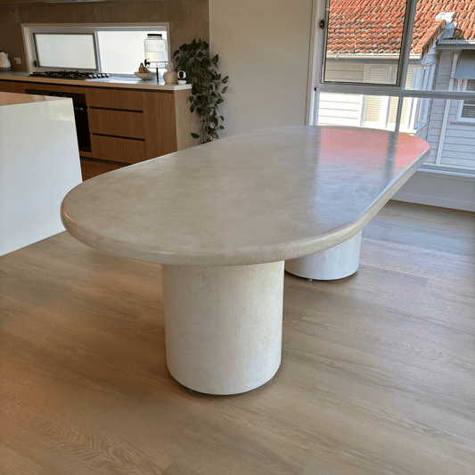 sand stonewash bullnose edge pillar table