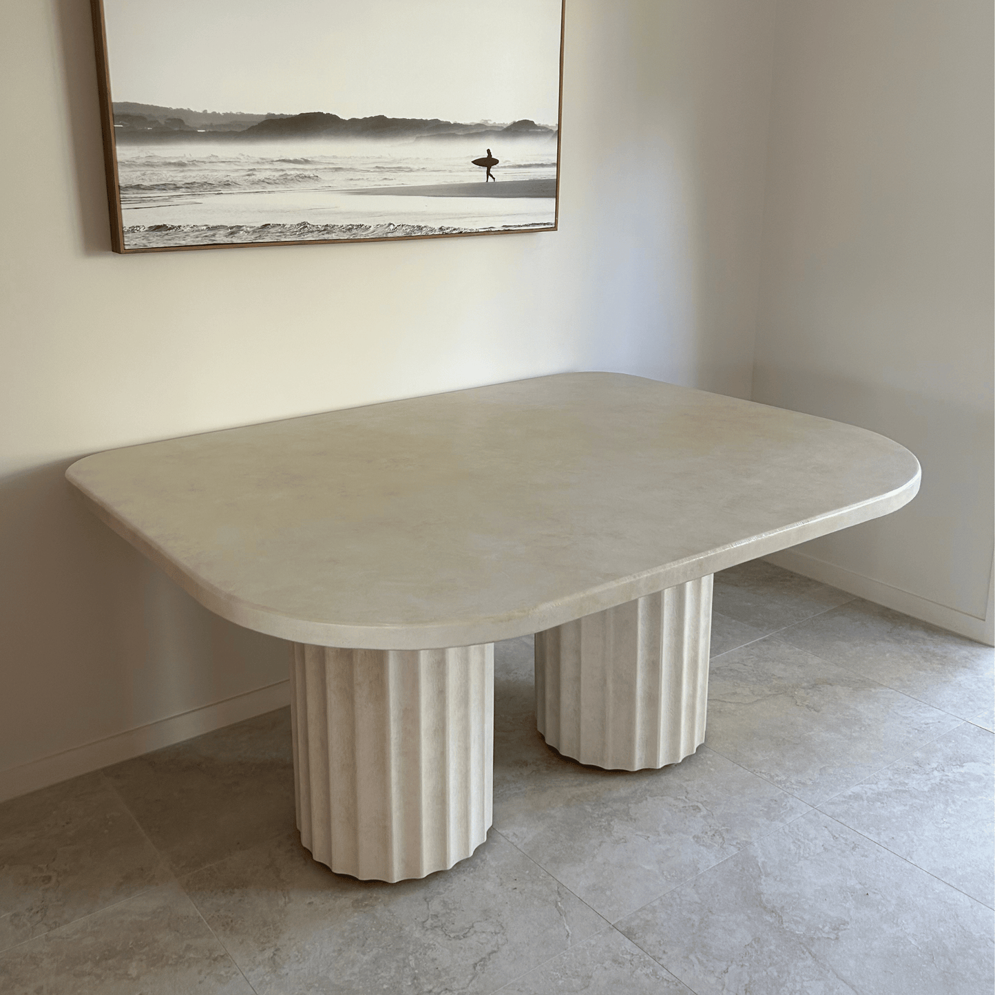 Shorncliffe arch table with large pillar legs