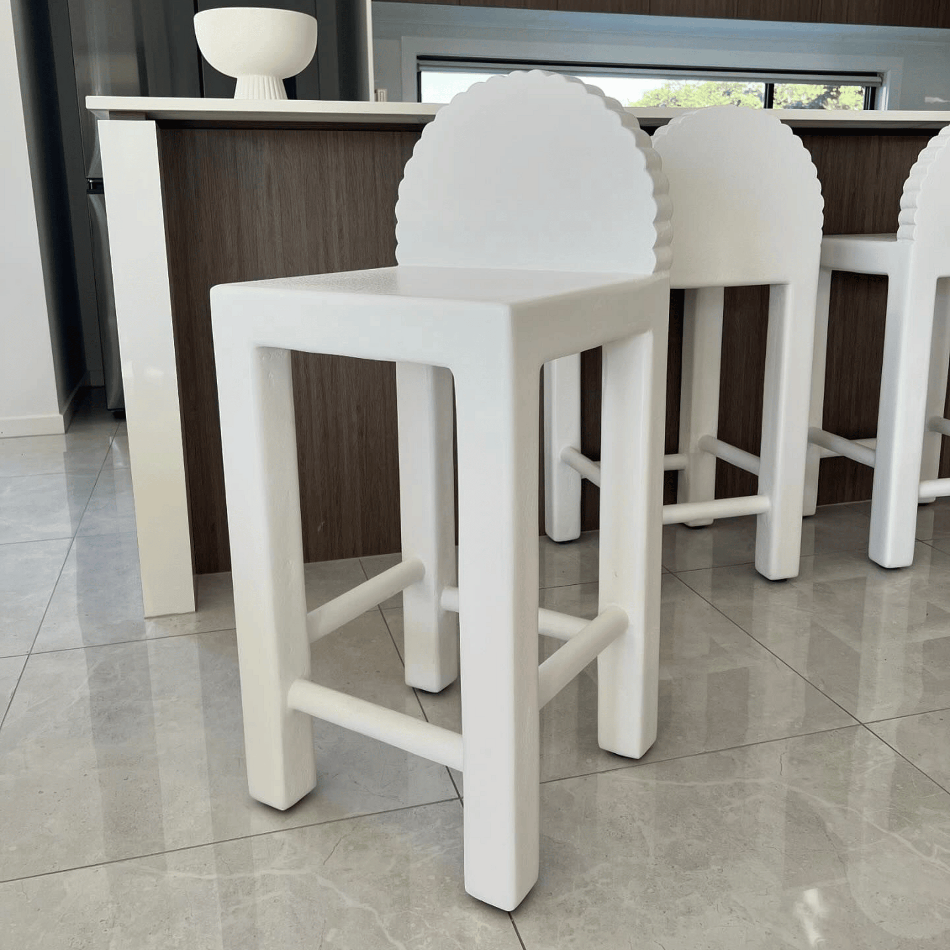 crete bar stool from side view