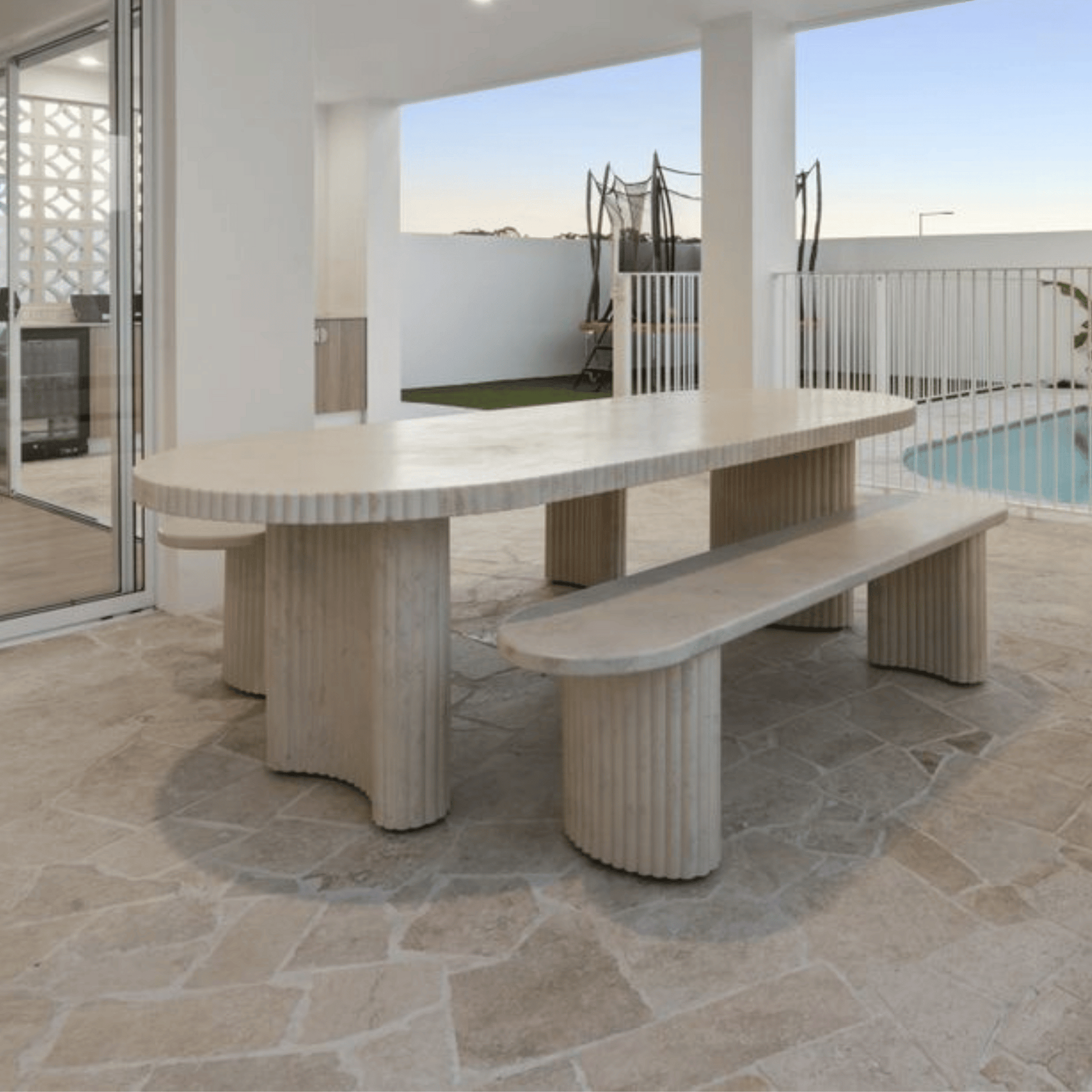 beige stonewash jellybean dining