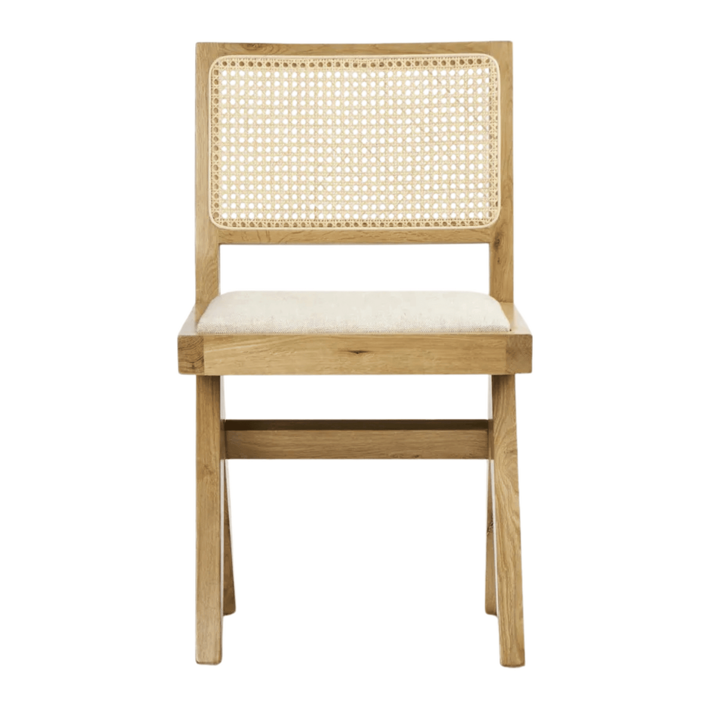 minyama oak dining chair with linen cushion