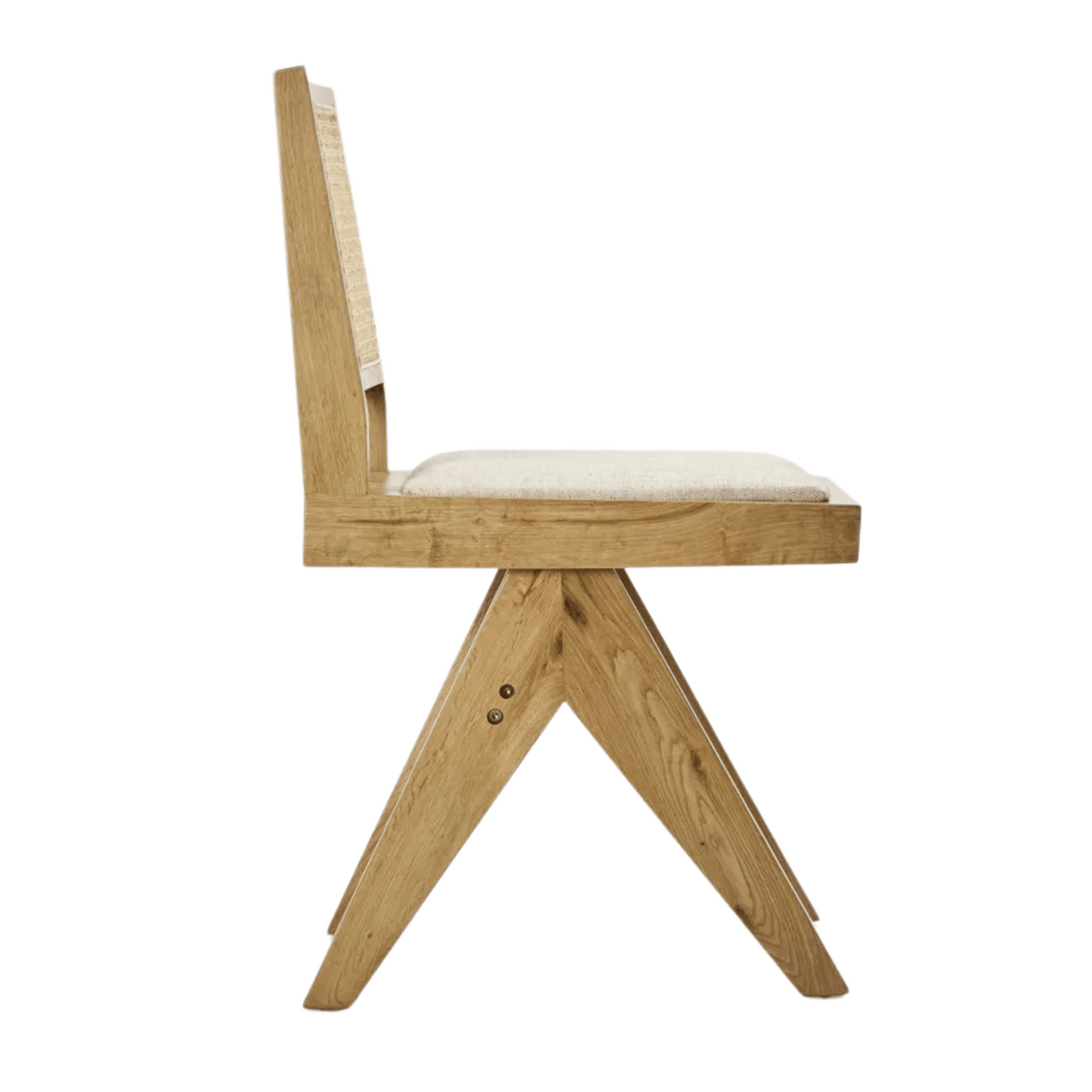 minyama oak dining  chair with linen cushion