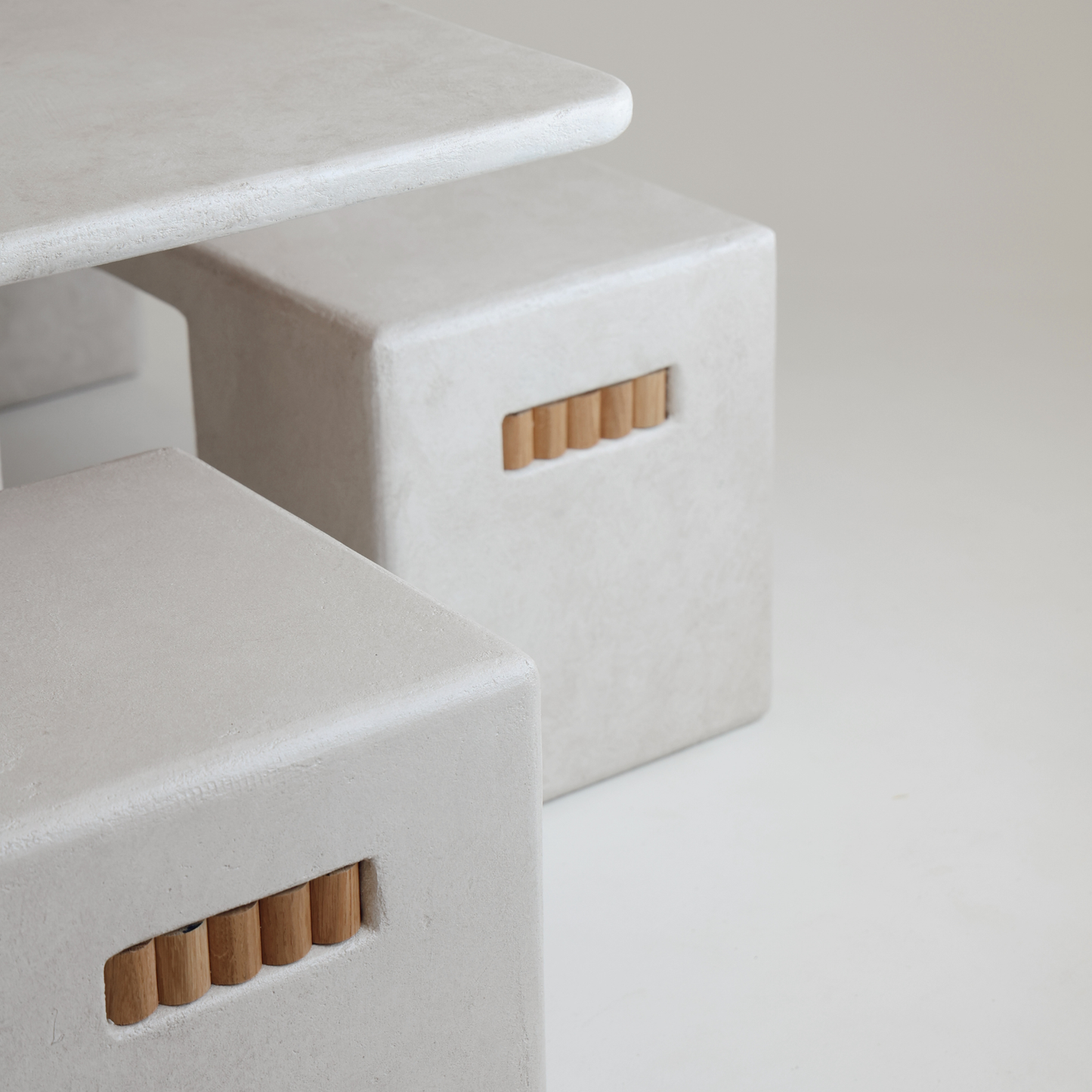 Bloc stools in Bone stonewash