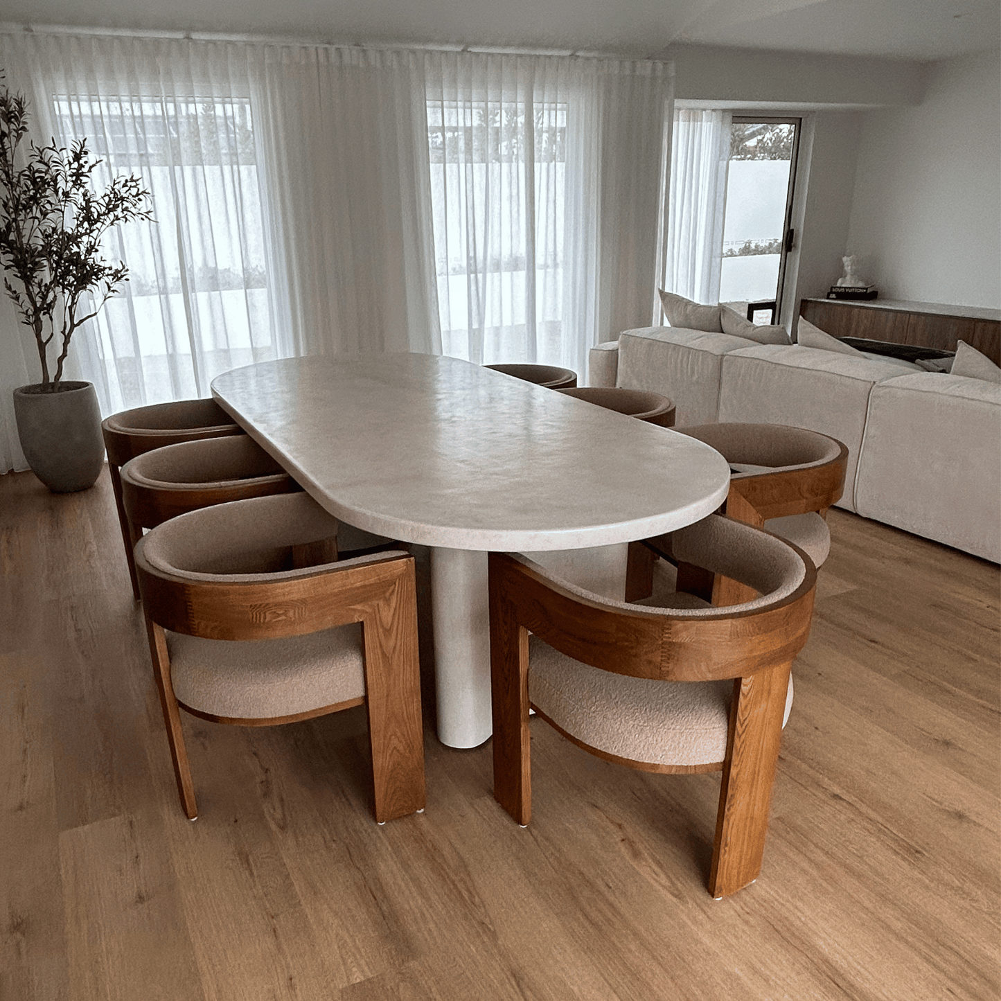 banksia jellybea dining table in sand stonewash