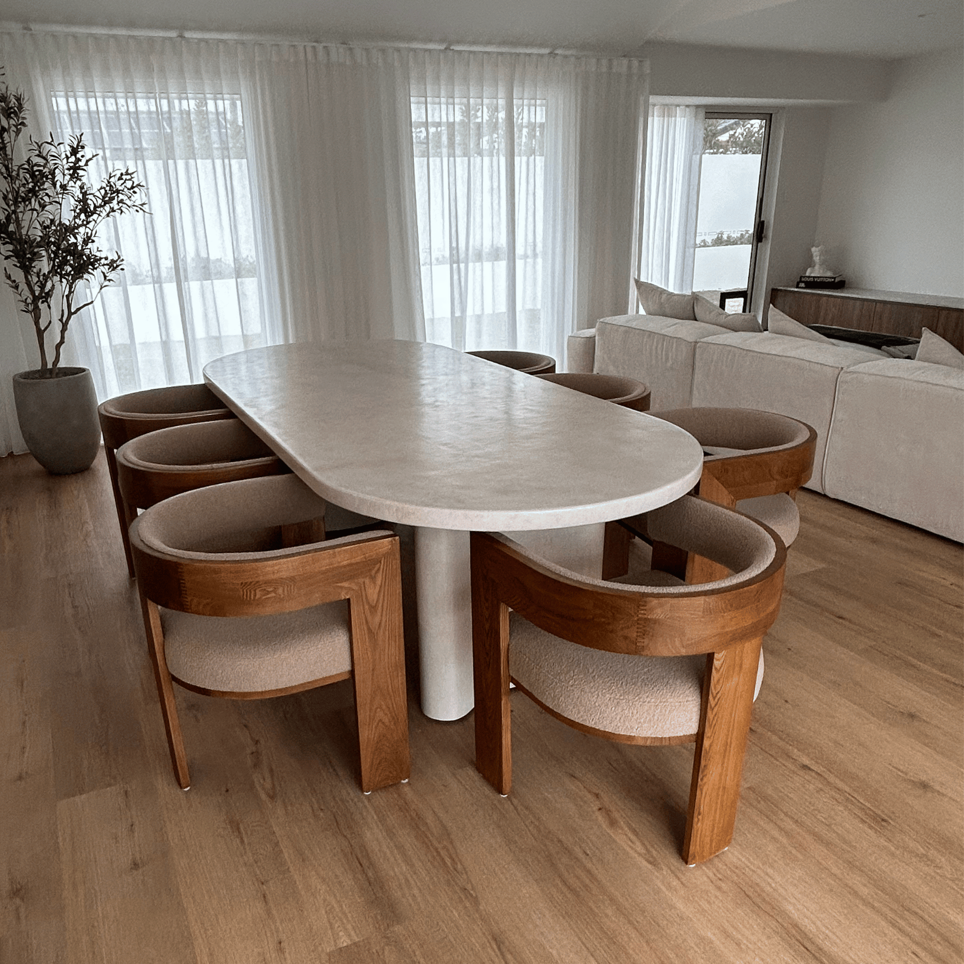 banksia jellybea dining table in sand stonewash