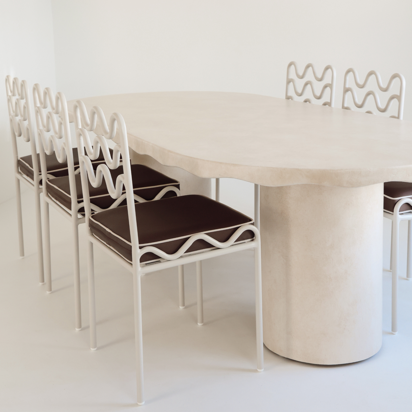 Solea dining table styled with chairs