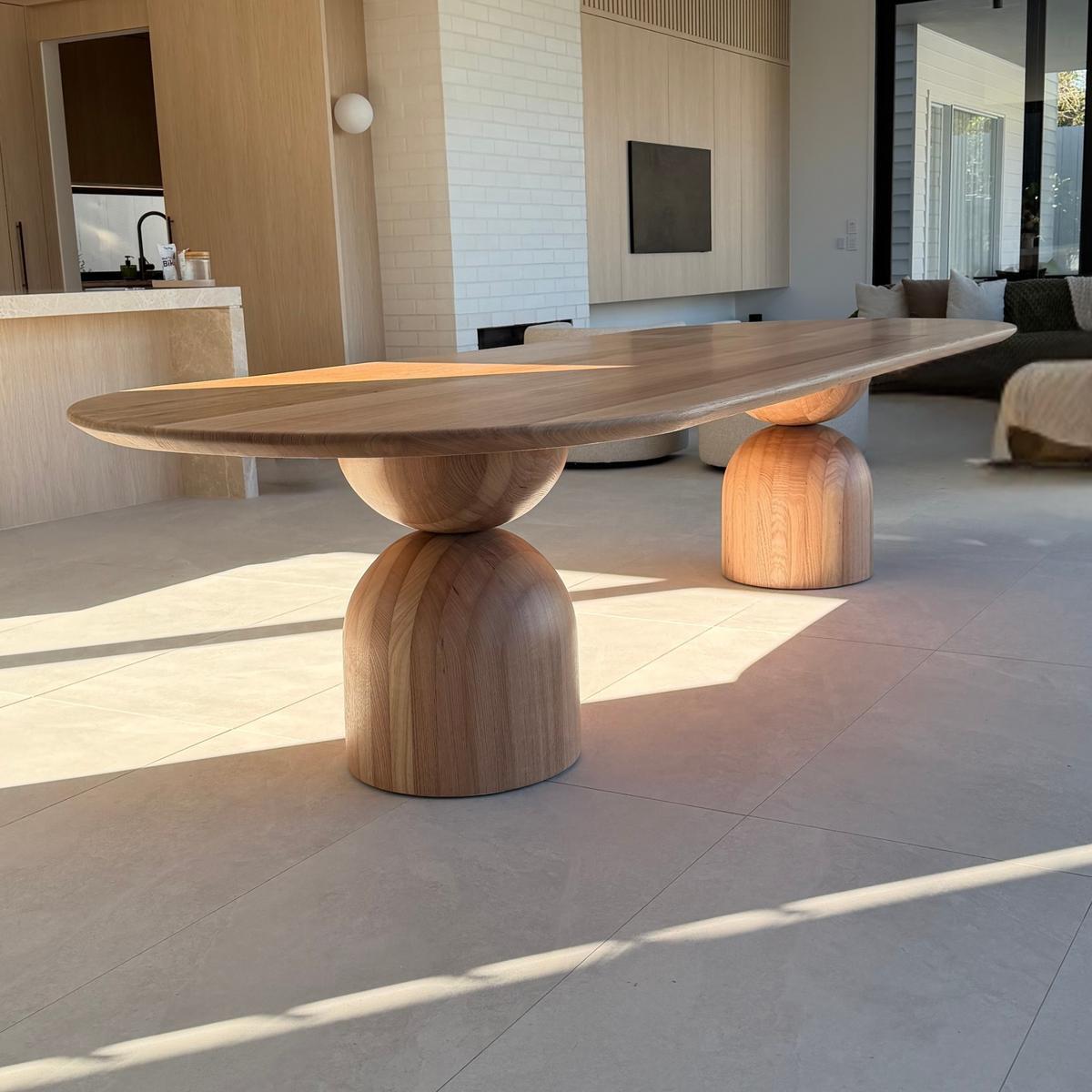 Sorrento Tasmanian Oak dining table in dining room 