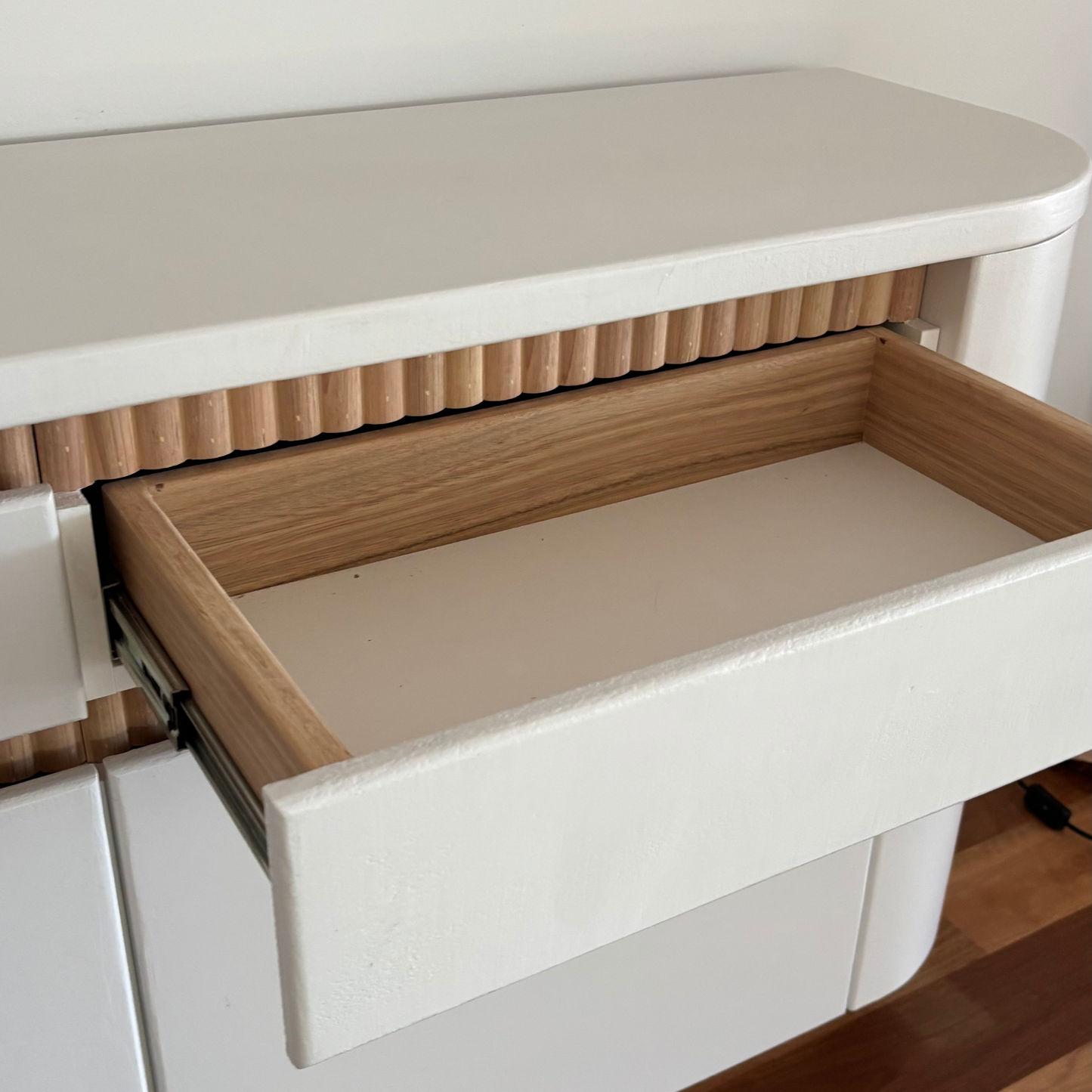 detail image of drawer in Tasmanian Oak 