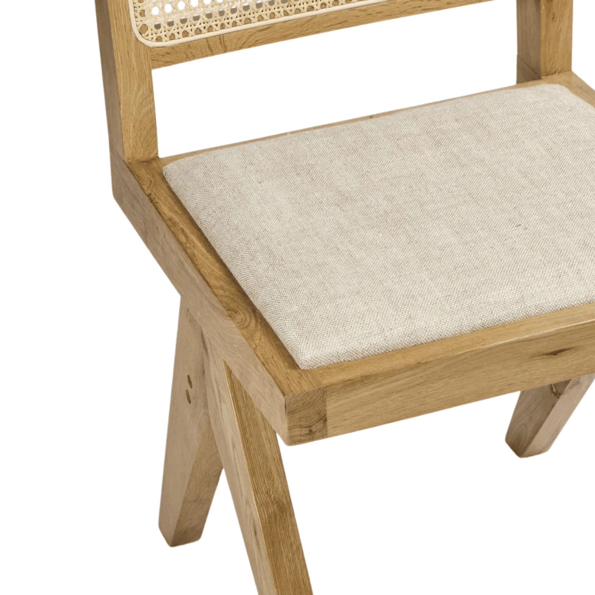 minyama oak dining  chair with linen cushion
