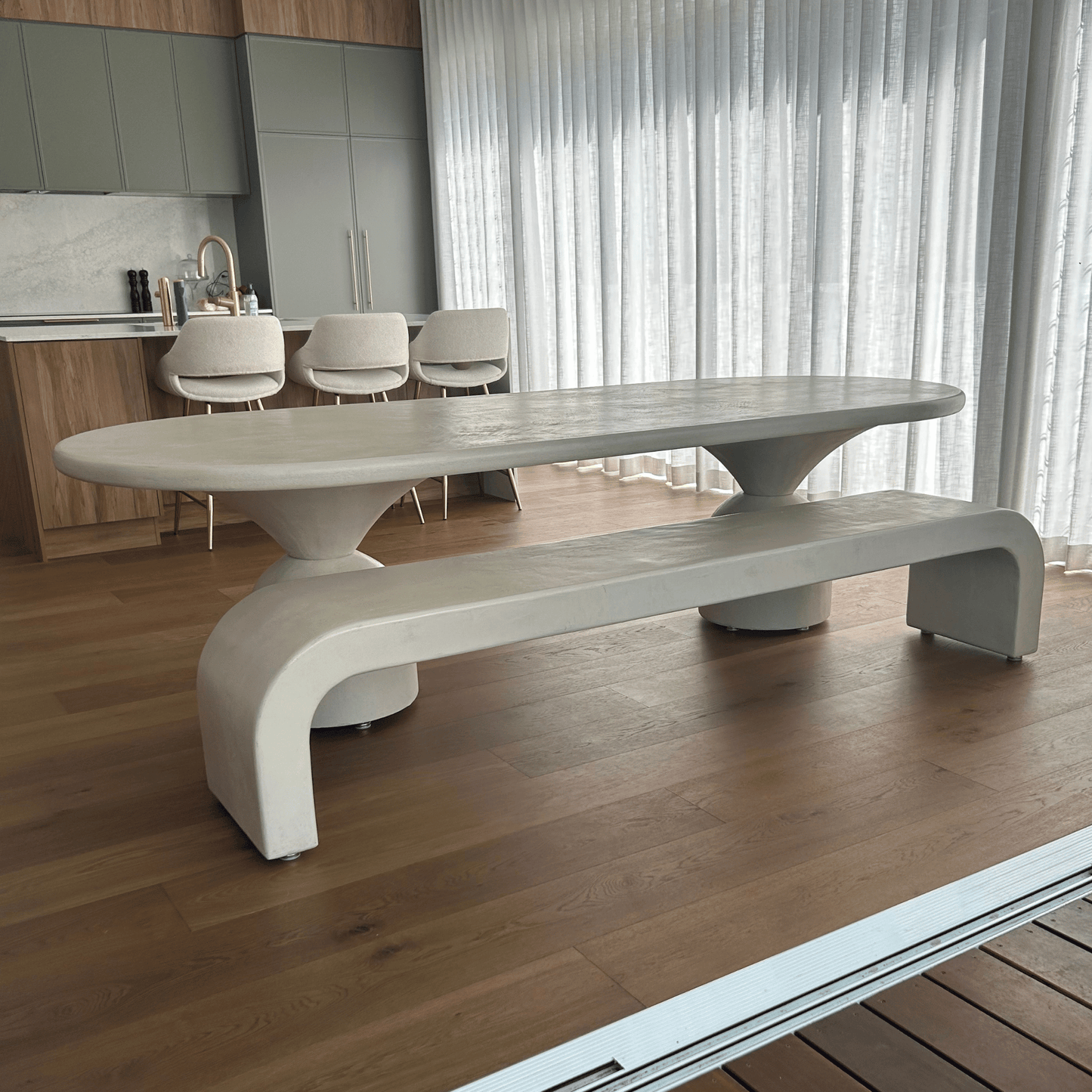 lotus dining table in custom colour