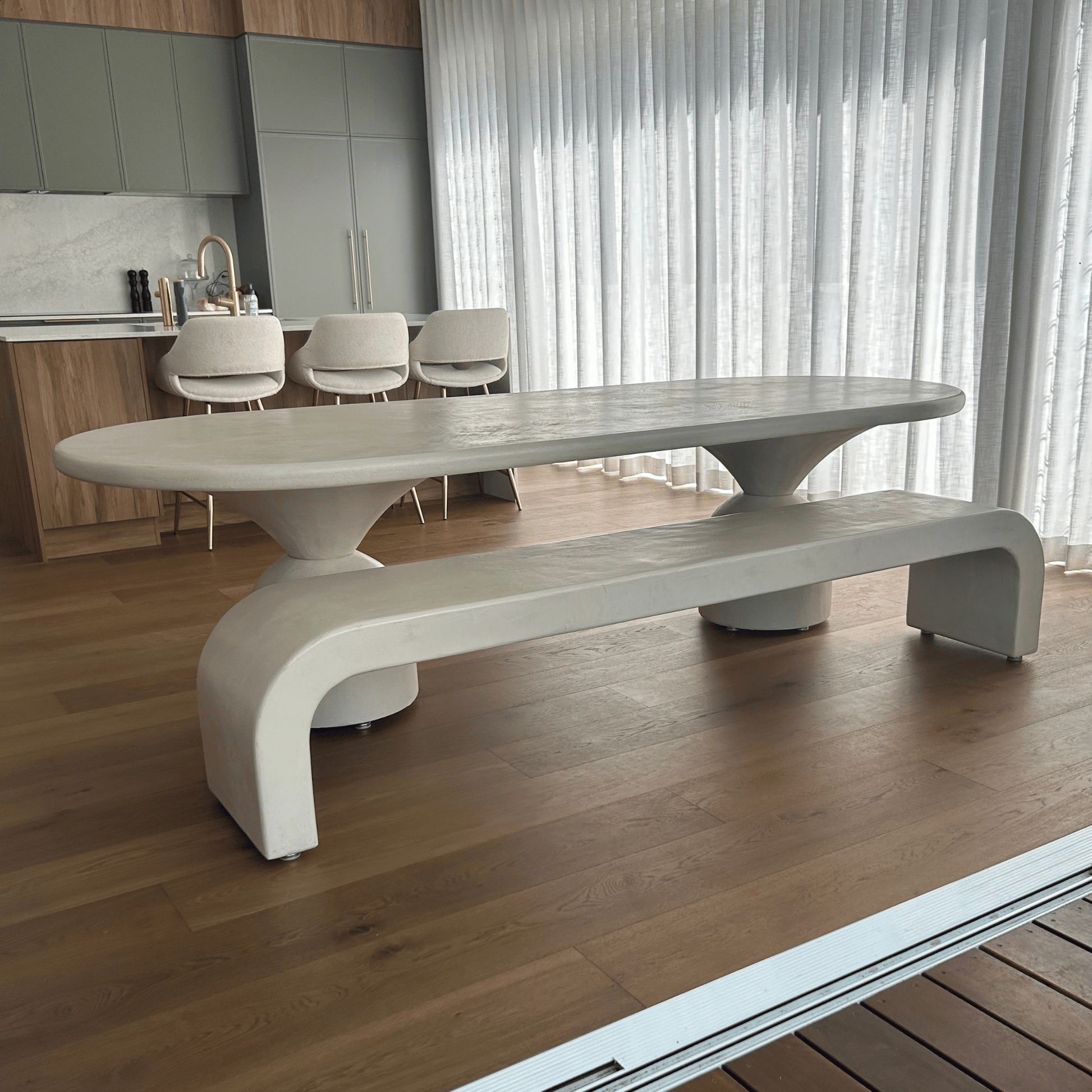 lotus dining table in custom colour