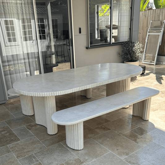 Bellara dining table with bench seating