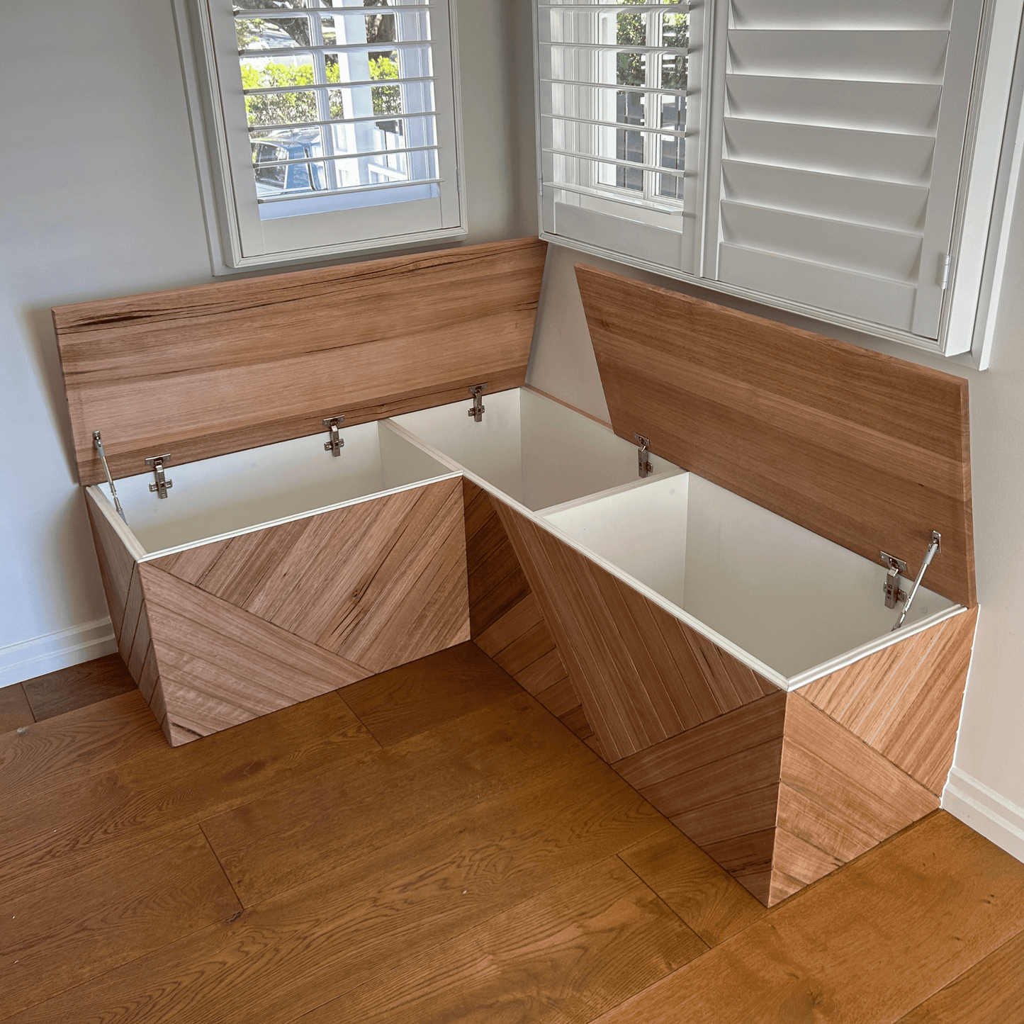 open bench seating with storage