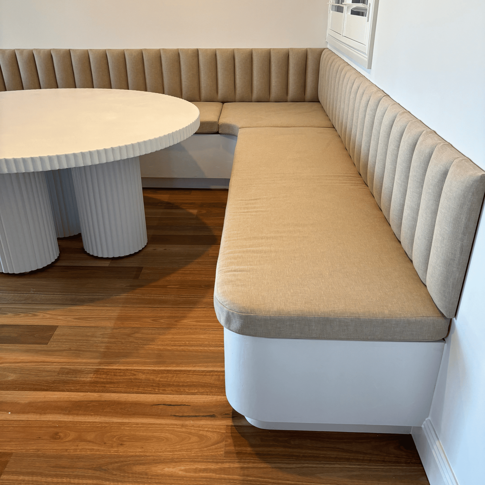 breakfast booth with custom cushions