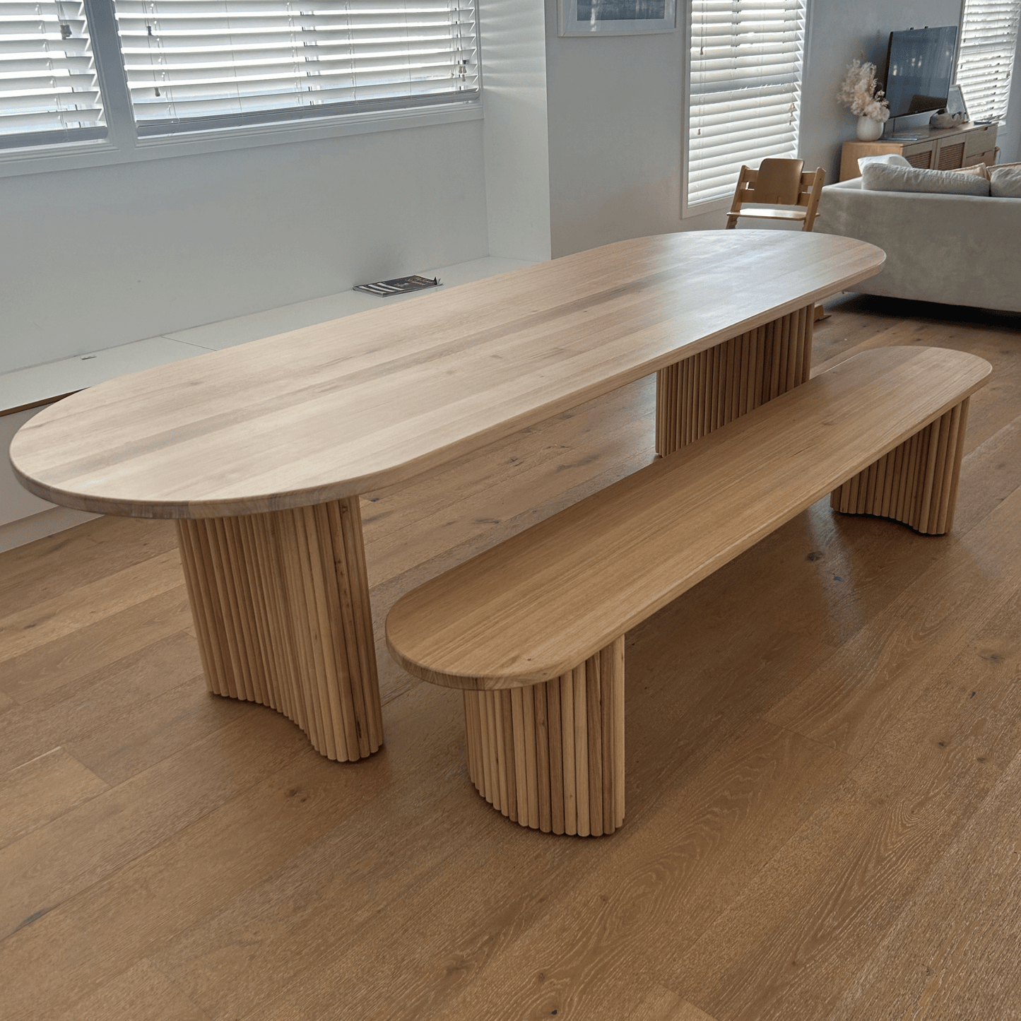 tasmanian oak jellybean dining set