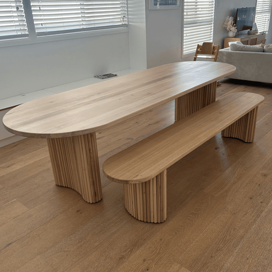 tasmanian oak jellybean dining set