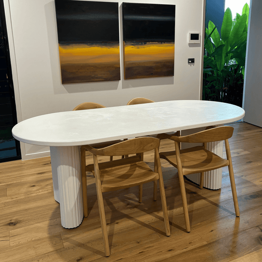 jellybean white microcement table