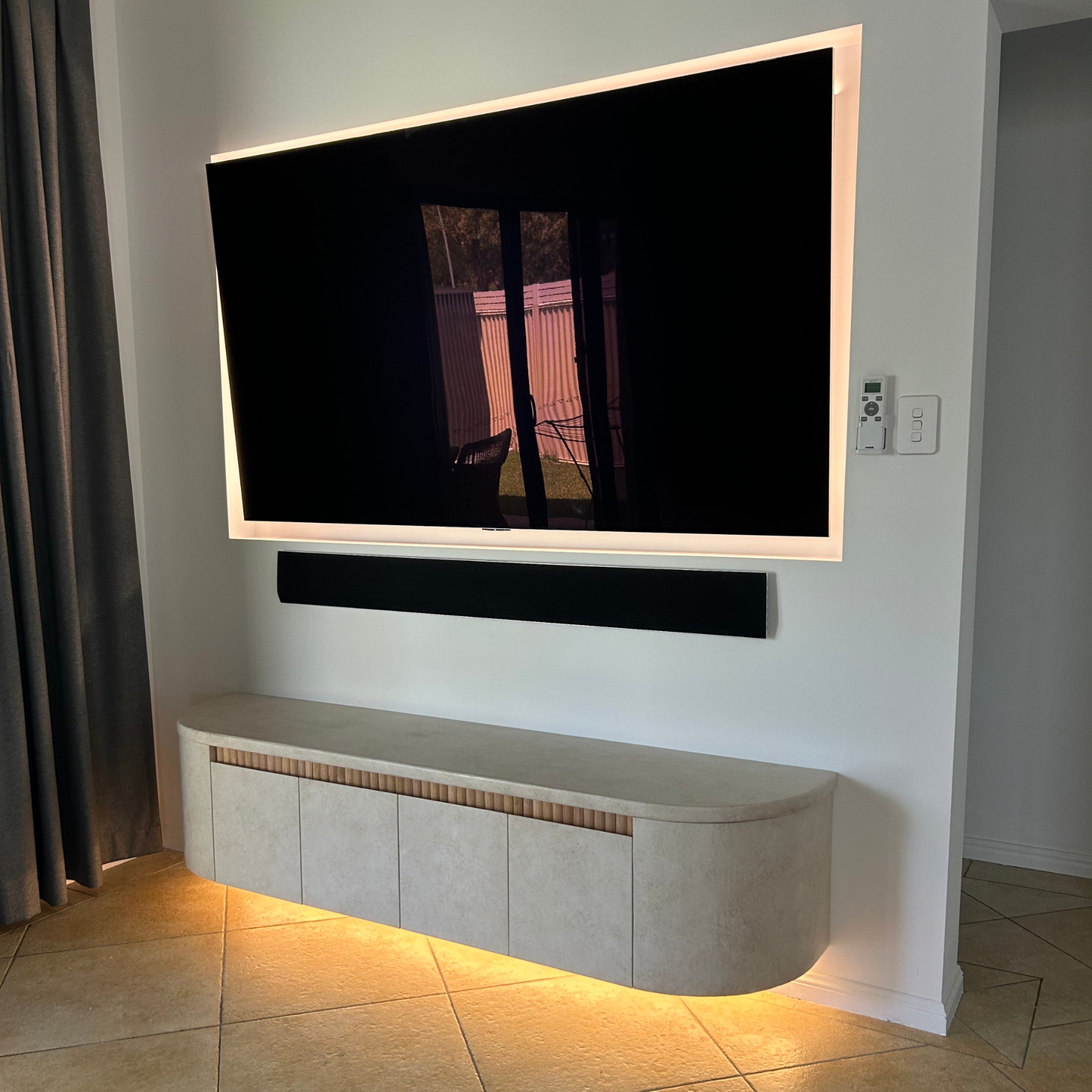 koen entertainment unit in sand stonewash