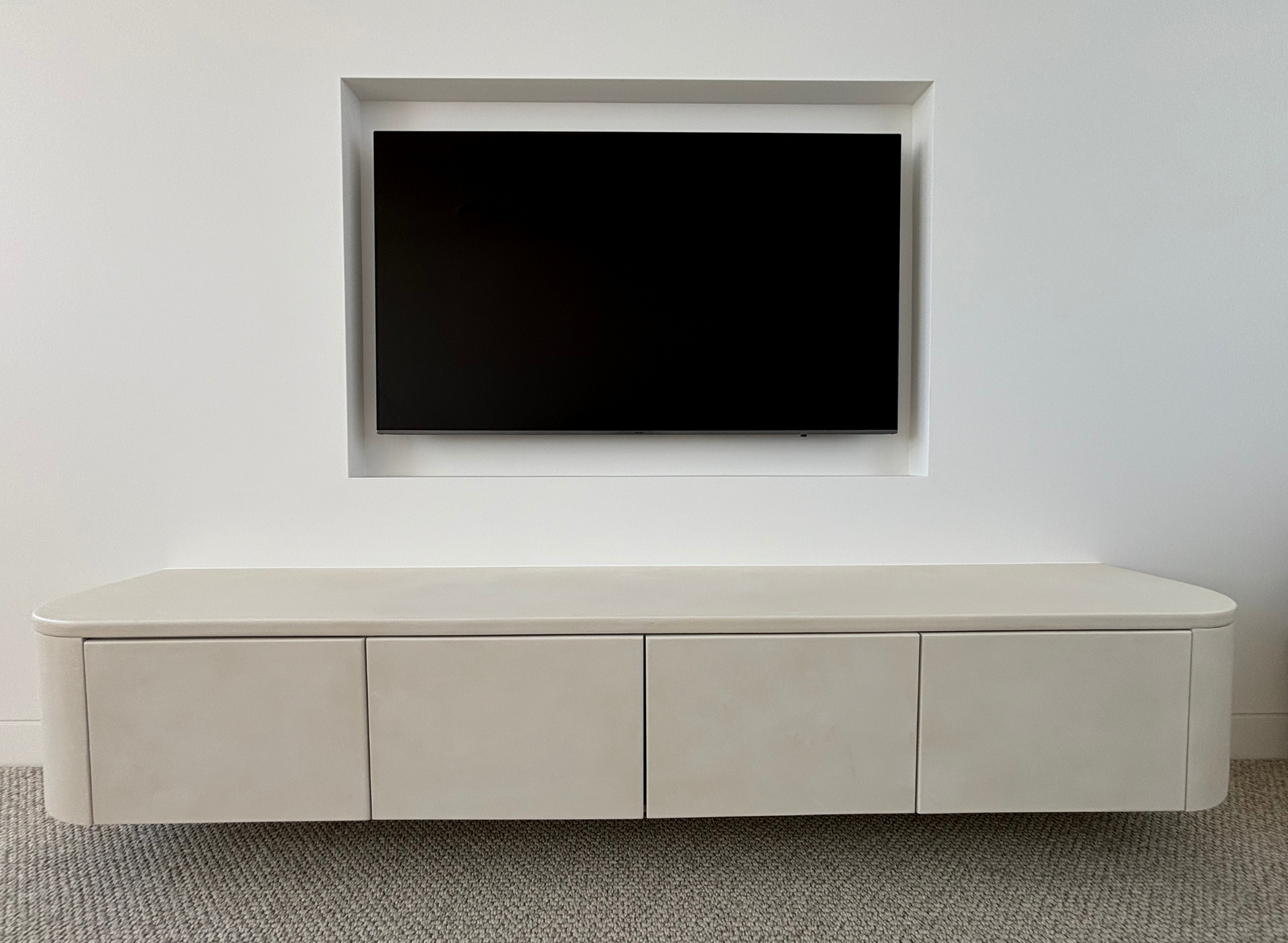 limewash entertainment unit front