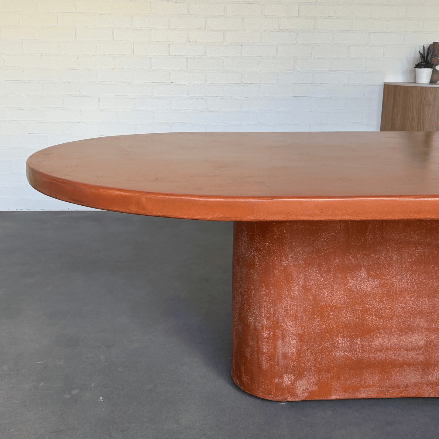 mayfield custom terracotta table with cloud base