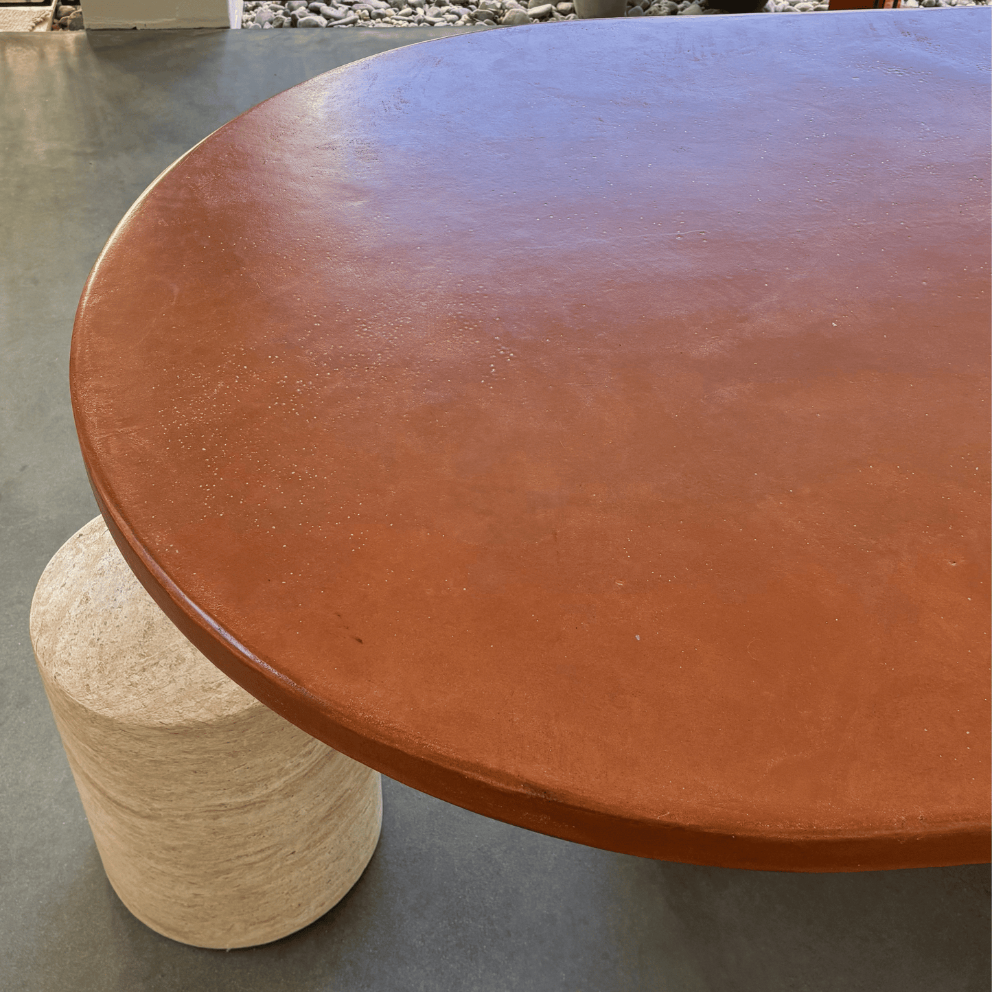 mayfield custom terracotta table with cloud base
