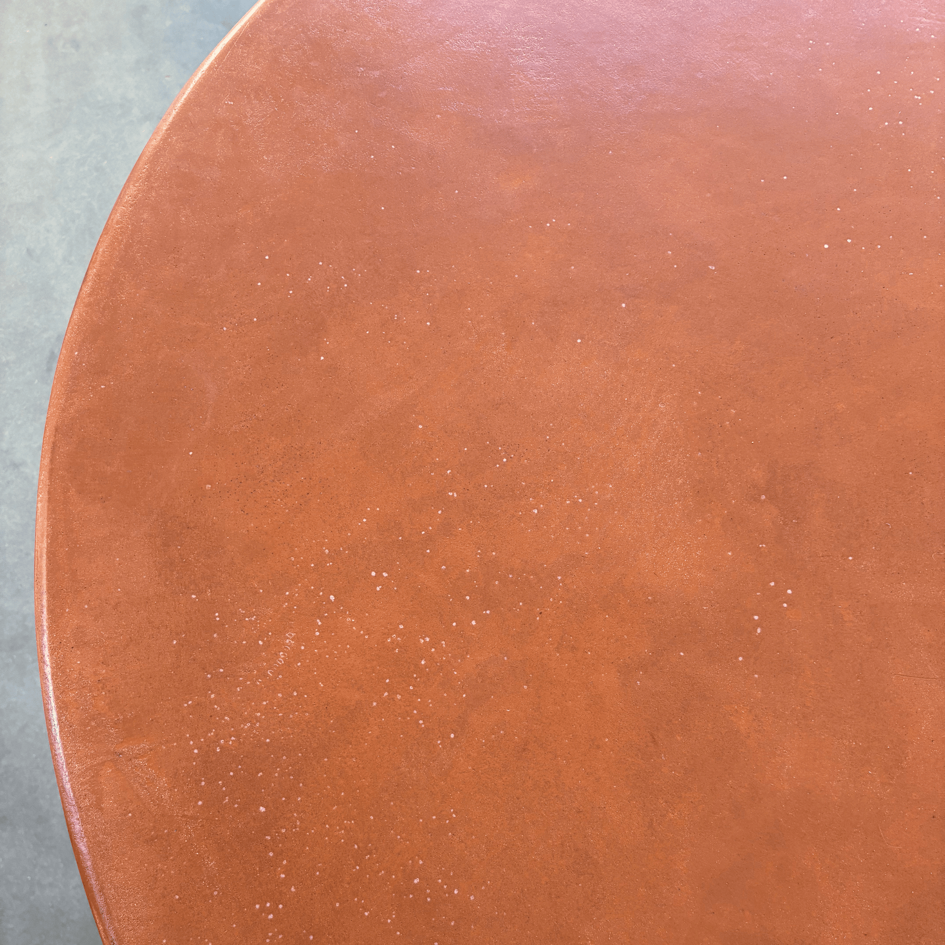mayfield custom terracotta table with cloud base
