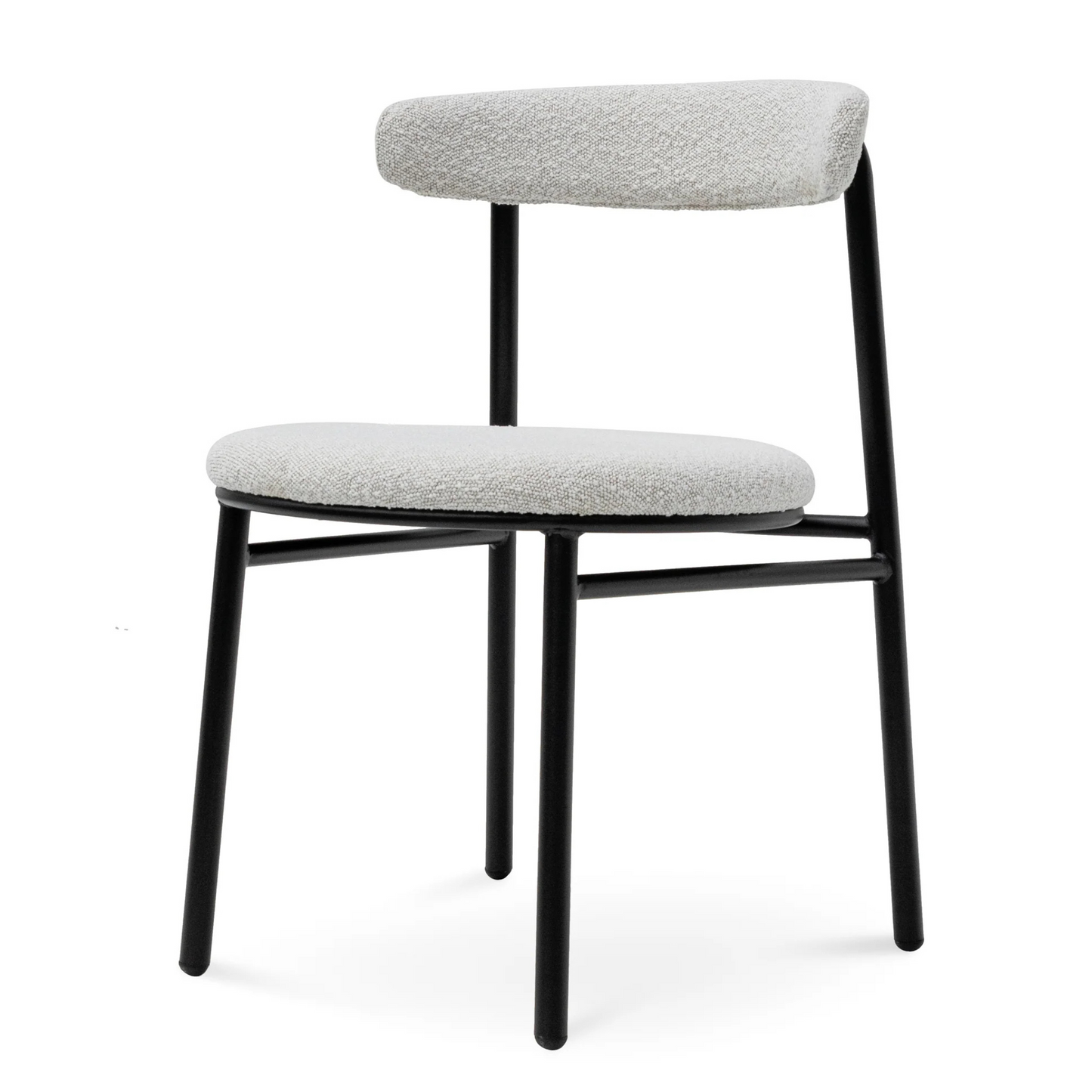 Moreton black dining chair with boucle seat