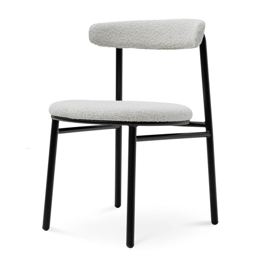 Moreton black dining chair with boucle seat